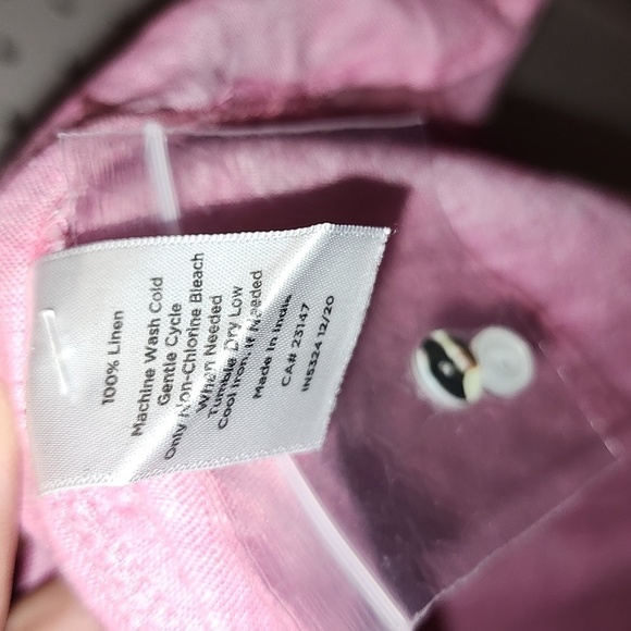 Talbots Size M Medium 100% Linen Pink V-neck Lightweight - Picture 6 of 8